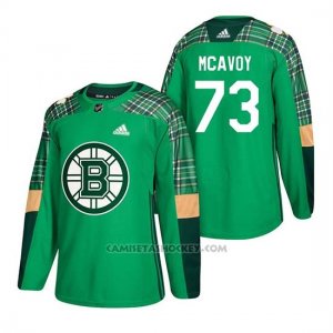 Camiseta Boston Bruins Charlie Mcavoy 2018 St. Patrick's Day Verde