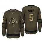 Camiseta Florida Panthers 5 Aaron Ekblad Camo Salute To Service