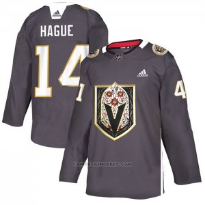 Camiseta Vegas Golden Knights Nicolas Hague Dia De Los Muertos Gris