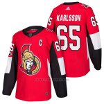 Camiseta Hockey Hombre Autentico Ottawa Senators 65 Erik Karlsson Home 2018 Rojo