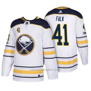 Camiseta Hockey Hombre Buffalo Sabres 41 Justin Falk 2018 New Season Team Road Blanco