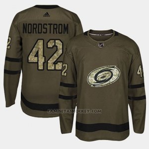 Camiseta Carolina Hurricanes Joakim Nordstrom Camo Salute To Service