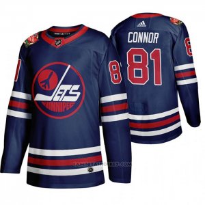 Camiseta Hockey Winnipeg Jets 81 Kyle Connor 2019-20 Heritage Classic Azul