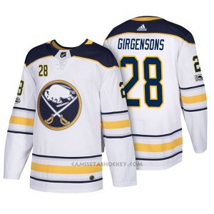 Camiseta Hockey Hombre Buffalo Sabres 28 Zemgus Girgensons 2018 New Season Team Road Blanco