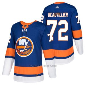 Camiseta Hockey Hombre Autentico New York Islanders 72 Anthony Beauvillier Home 2018 Azul