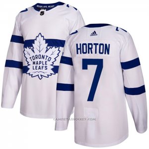 Camiseta Hockey Toronto Maple Leafs 7 Tim Horton Autentico 2018 Stadium Series Blanco