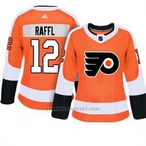 Camiseta Mujer Flyers 12 Michael Raffl Adizero Jugador Home Naranja