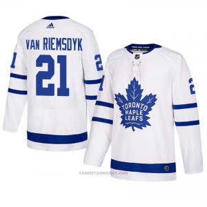 Camiseta Hockey Hombre Toronto Maple Leafs 21 James Van Riemsdyk Blanco 2018 Autentico