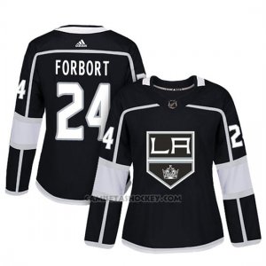 Camiseta Mujer Los Angeles Kings 24 Derek Forbort Adizero Jugador Home Negro