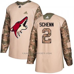 Camiseta Hockey Nino Arizona Coyotes 2 Luke Schenn Camo Autentico 2017 Veterans Day Stitched