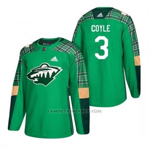 Camiseta Minnesota Wild Charlie Coyle 2018 St. Patrick's Day Verde