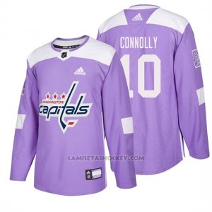 Camiseta Washington Capitals Brett Connolly Hockey Fights Cancer Violeta