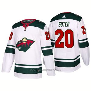 Camiseta Hockey Hombre Minnesota Wild 20 Ryan Suter Away 2017-2018 Blanco