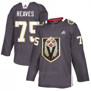 Camiseta Vegas Golden Knights Ryan Reaves Dia De Los Muertos Gris