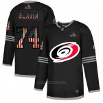 Camiseta Hockey Carolina Hurricanes Jaccob Slavin 2020 USA Flag Negro