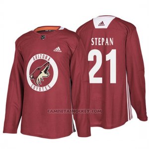 Camiseta Arizona Coyotes Derek Stepan Maroon Practice