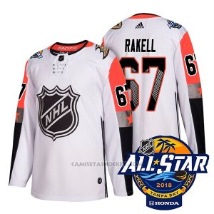 Camiseta Hockey Hombre Anaheim Ducks 67 Rickard Rakell Blanco 2018 All Star Autentico