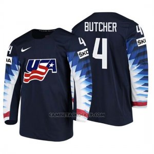Camiseta USA Team Will Butcher 2018 Iihf Men World Championship Jugador Negro