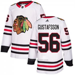 Camiseta Hockey Chicago Blackhawks 56 Erik Gustafsson Road Autentico Blanco