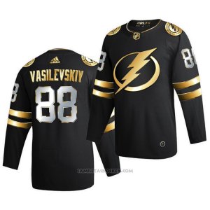 Camiseta Hockey Tampa Bay Lightning Andrei Vasilevskiy Golden Edition Limited Autentico 2020-21 Negro