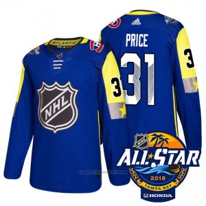 Camiseta Hockey Hombre Montreal Canadiens 31 Carey Price Azul 2018 All Star Autentico