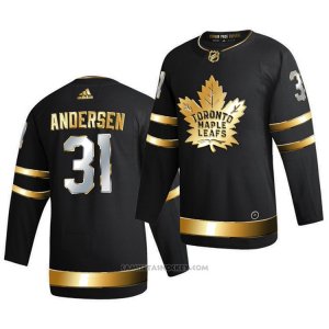 Camiseta Hockey Toronto Maple Leafs Frederik Andersen Golden Edition Limited Autentico 2020-21 Negro