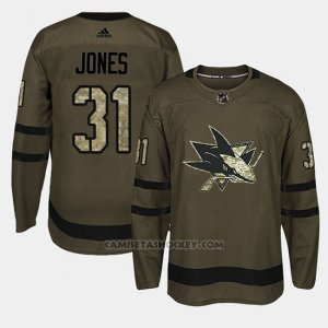 Camiseta San Jose Sharks Martin Jones Camo Salute To Service