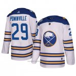 Camiseta Hockey Hombre Buffalo Sabres 29 Jason Pominville Blanco 2018 Winter Classic Jugador