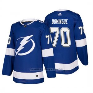 Camiseta Tampa Bay Lightning Louis Domingue Home Autentico Jugador Azul