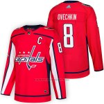 Camiseta Hockey Hombre Autentico Washington Capitals 8 Alex Ovechkin Home 2018 Rojo