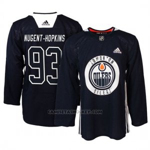 Camiseta Edmonton Oilers Ryan Nugent Hopkins New Season Practice Azul