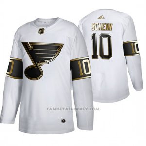 Camiseta Hockey St. Louis Blues Brayden Schenn Golden Edition Autentico Blanco