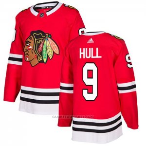 Camiseta Hockey Chicago Blackhawks 9 Bobby Hull Primera Autentico Rojo