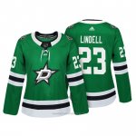 Camiseta Hockey Mujer Dallas Stars 23 Esa Lindell Verde Autentico Jugador