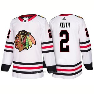 Camiseta Hockey Hombre Male Blackhawks 2 Duncan Keith Away 2018 Blanco