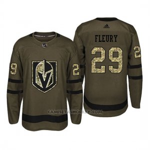 Camiseta Vegas Golden Knights 29 Marc Andre Fleury Camo Salute To Service