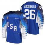 Camiseta USA Team Hockey 2018 Olympic Mark Arcobello Blue 2018 Olympic