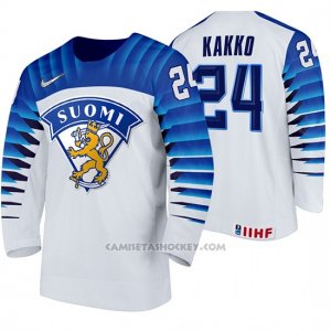 Camiseta Hockey Finlandia Kaapo Kakko Home 2020 IIHF World Championship Blanco