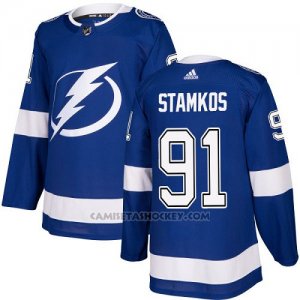 Camiseta Hockey Nino Tampa Bay Lightning 91 Steven Stamkos Azul Home Autentico Stitched