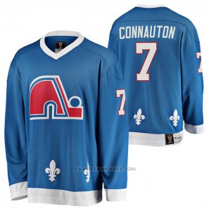 Camiseta Hockey Quebec Nordiques Kevin Connauton Heritage Vintage Replica Azul