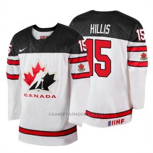 Camiseta Canada Team Cameron Hillis 2018 Iihf World Championship Jugador Blanco