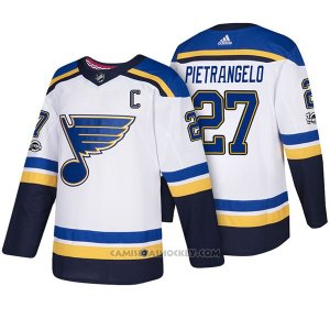 Camiseta Hockey Hombre St. Louis Blues 27 Alex Pietrangelo 2018 Blanco