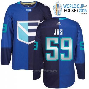 Camiseta Hockey Europa Roman Josi 59 Premier World Cup 2016 Azul