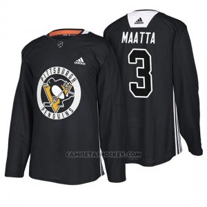 Camiseta Pittsburgh Penguins Olli Maatta New Season Practice Negro