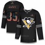 Camiseta Hockey Pittsburgh Penguins Tristan Jarry 2020 USA Flag Negro