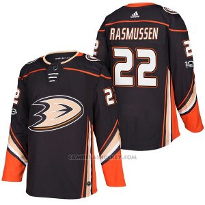 Camiseta Hockey Hombre Autentico Anaheim Ducks Dennis Rasmussen Home 22 2018 Negro