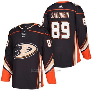 Camiseta Hockey Hombre Autentico Anaheim Ducks Scott Sabourin Home 89 2018 Negro