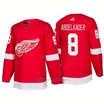 Camiseta Hockey Hombre Detroit Red Wings 8 Justin Abdelkader New Outfitted 2018 Rojo