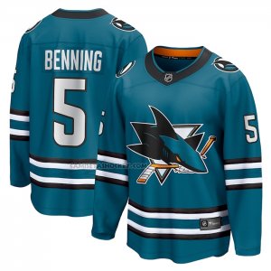 Camiseta Hockey San Jose Sharks Matt Benning Primera Breakaway Verde