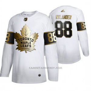 Camiseta Hockey Toronto Maple Leafs William Nylander Golden Edition Limited Blanco